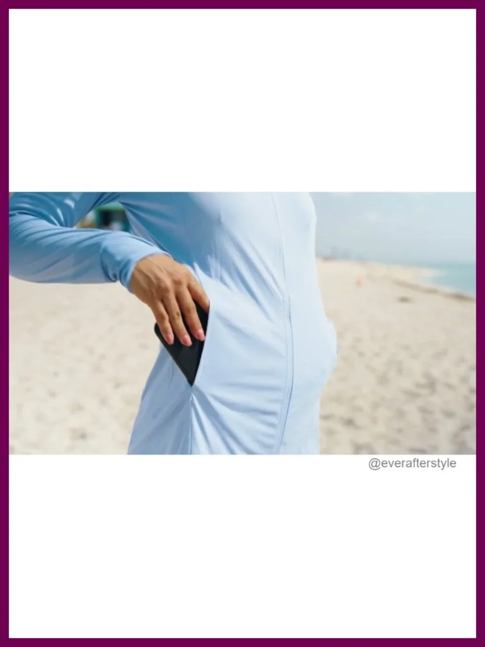 UPF 50+ Swim Cover Up Long Zip Hoodie Sun Protection Jacket Thumb Holes Pockets